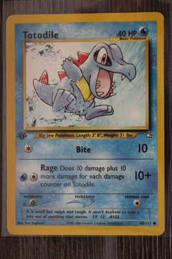 Pokemon TCG Totodile 80/111 Neo Genesis Regular 1st Edition - Image 1