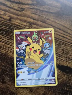 Pikachu SWSH020 Sword & Shield (2020) Black Star Promo Full Art Pokemon TCG MP - Image 1