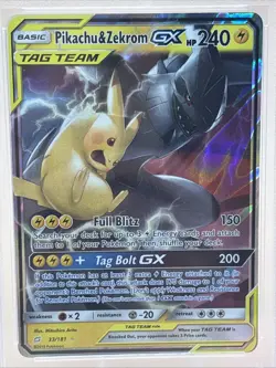 PSA 9 Pikachu & Zekrom GX 2019 Pokemon Sun&Moon #33 Team Up Mint Fast Free Ship - Image 2