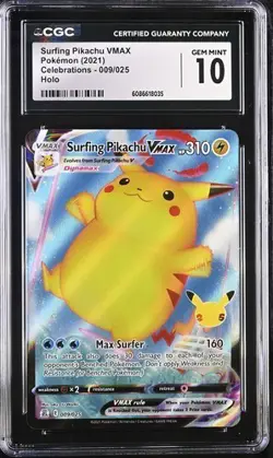 Surfing Pikachu VMAX 009/025 | CGC GEM MINT 10 | Pokemon Celebrations - Image 1