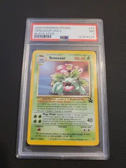 2000 Pokemon Promo VENUSAUR Holo Black Star Promo #13 WOTC PSA 7 NM - Image 1