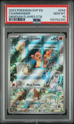 2023 Pokemon SVP EN-SV Black Star Promo Charmander #044 Obsidian Flames PSA 10 - Image 1