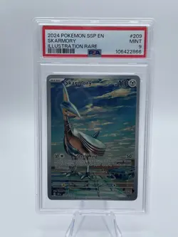2024 Pokemon SV - Surging Sparks - Skarmory #209 Illustration Rare - PSA 9 Mint - Image 2