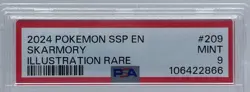 2024 Pokemon SV - Surging Sparks - Skarmory #209 Illustration Rare - PSA 9 Mint - Image 4