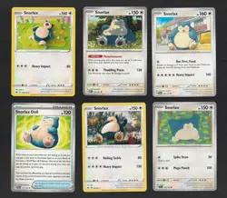 Snorlax Pokemon Card Set of 6 English Cards Basic 151 Deck Building - Image 1