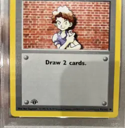 PSA 8 MINT POKEMON 1999 1ST EDITION BASE SET SHADOWLESS BILL TRAINER CARD #91 - Image 3