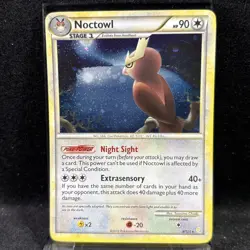 Noctowl HeartGold SoulSilver Holo Card 8/123 Rare Pokemon TCG - Image 1
