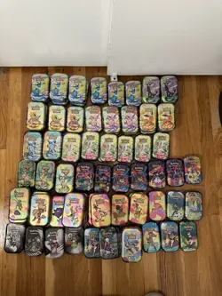 Pokemon Mini Tins Empty Lot of 90 Tins Only No Cards No Packs - Image 1