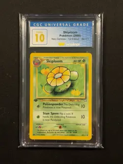 CGC 10 PRISTINE Skiploom 1st Edition Neo Genesis Pokemon Card 49/111 - Image 1