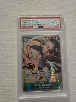 PSA 10 Trafalgar Law OP01 047 ALT ART Romance Dawn One Piece Card Game English - Image 1