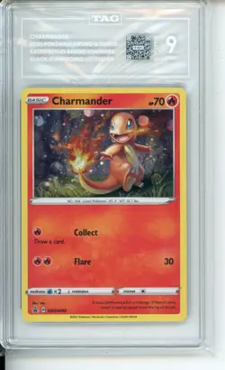 Pokemon SWSH Promo Card Charmander SWSH092 Holo TAG Graded 9 MINT W/ DIG Report - Image 1