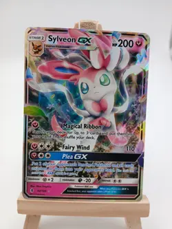 Sylveon GX 92/145 - Guardians Rising - Holo Rare LP Pokemon Card, 2017 - Image 1