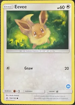 Eevee 104/156 SM Trainer Kit: Alolan Sandslash & Alolan Ninetales Pokemon Card - Image 1