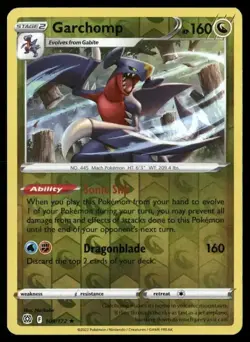 2022 Brilliant Stars Set Pokemon Card 109 Garchomp Reverse Foil NM - Image 1
