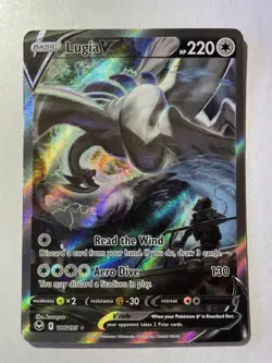 Lugia V 186/195 Alternate Art Pokemon TCG Card Sword & Shield Silver Tempest LP - Image 1