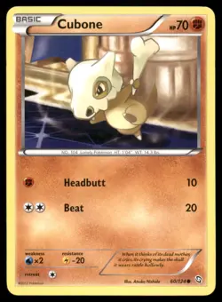 Cubone 60/124 Dragons Exalted Regular Non Holo Pokemon Card Moderately Played MP - Image 1