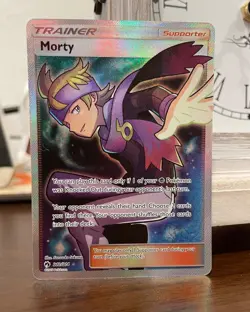 Pokemon TCG Morty Full Art Card 212/214 Sun Moon Lost Thunder Trainer Holo NM - Image 1