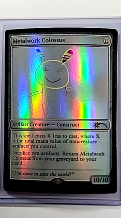 2024 MTG Magic the Gathering Secret Lair Drop Sketch Foil 378 Metalwork Colossus - Image 1