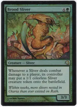 Brood Sliver 2009 Premium Deck Series: Slivers FOIL Green Creature MTG NM AZ4 - Image 1