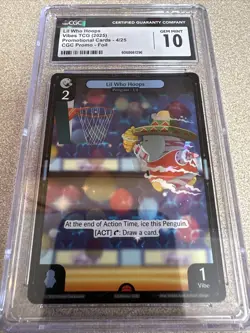 Vibes TCG 2025 National NSCC Promo Lil Who Hoops CGC 10 Mint Pudgy Penguins 4/25 - Image 1