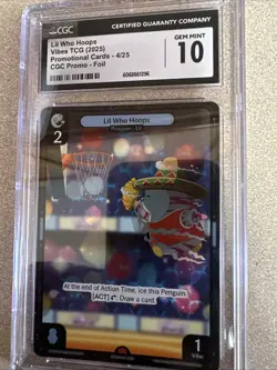 Vibes TCG 2025 National NSCC Promo Lil Who Hoops CGC 10 Mint Pudgy Penguins 4/25 - Image 3