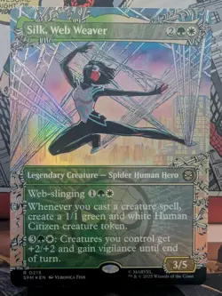 Magic The Gathering Silk, Web Weaver (Borderless) Marvel's Spider-Man Foil NM - Image 1