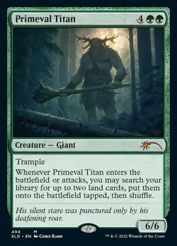 MTG Primeval Titan (494) - Foil, Light Play, English Secret Lair Drop Series - Image 1