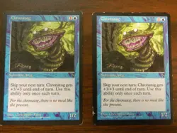 MTG Visions Chronatog x2 Blue Rare Lightly Played Condition - Image 1