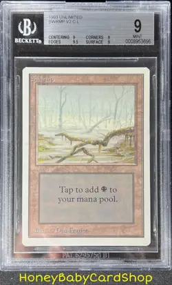 MTG Unlimited Edition 1993 Swamp (A) BGS 9.0Q+ (Quad+) MINT Old School 93/94 - Image 1