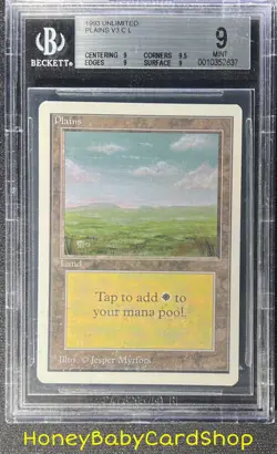 MTG Unlimited Edition 1993 Plains (C) BGS 9.0Q+ (Quad+) MINT Old School 93/94 - Image 1