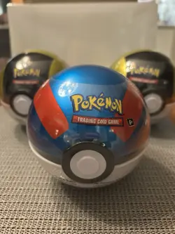 Pokemon TCG SEALED Pokeball Tin A22 Includes 3 Booster Packs Inside With 1 Coin! - Image 1