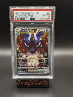 2023 Pokemon Full Art Lucario V Star PSA GEM MT 10 Crown Zenith ETB Nintendo - Image 1
