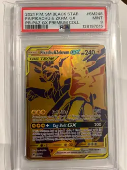 2021 POKEMON SM BLACK STAR PROMO #SM248 FULL ART/PIKACHU & ZEKROM GX PSA 9 - Image 2
