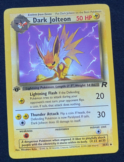 Pokemon TCG Dark Jolteon Team Rocket 1st Edition 38/82 Regular NM/LP - Image 1