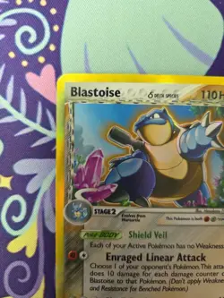 Pokemon TCG EX Crystal Guardians Blastoise (Delta Species) 2/100 Holo Rare LP - Image 2