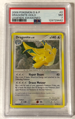 Dragonite Holo Rare PSA 7 NM 2008 Pokemon D & P Legends Awakened #2/146 - Image 1
