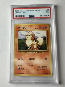 PSA 7 Near Mint GROWLITHE 1999 Pokemon Game Base #28 PSA 7 NM - Image 1