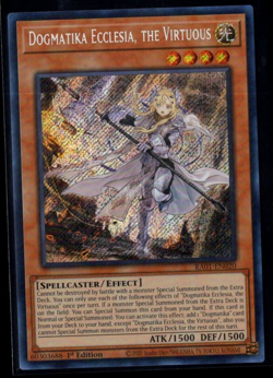 Dogmatika Ecclesia, The Virtuous RA01-EN020 1st Edition Secret Rare Yugioh NM - Image 1