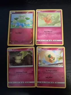Pokemon Trading Card Game Fairy Type Lot, 4 Assorted Cards. - Image 1