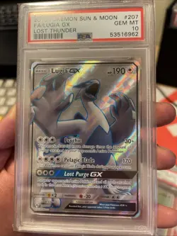 PSA 10 Lugia GX F/A Lost Thunder 2018 Pokemon Card Full Art #207 Gem Mint - Image 1