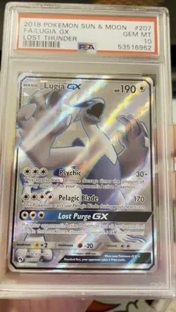 PSA 10 Lugia GX F/A Lost Thunder 2018 Pokemon Card Full Art #207 Gem Mint - Image 2