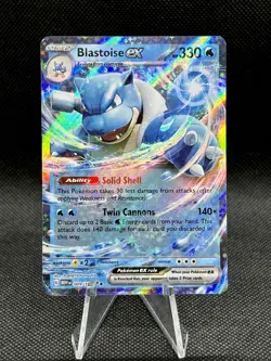 Blastoise ex 9/165 Scarlet & Violet Pokemon 151 Holo TCG Card - Image 1