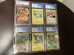 6 PSA CGC Graded Pokemon Card Slabs PSA 10 Charizard Lot 3 Pikachu - Image 1