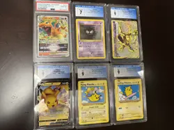 6 PSA CGC Graded Pokemon Card Slab PSA 10 Charizard Lot 8 Pikachu Shadowless 1st - Image 1