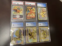 6 PSA CGC Graded Pokemon Card Slabs PSA 10 Charizard Lot 7 BREAK holo cards - Image 1