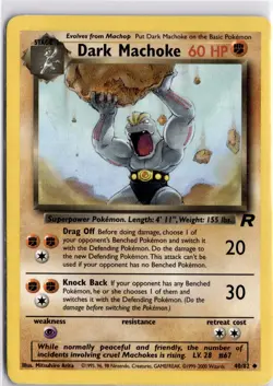 Pokemon TCG Dark Machoke Team Rocket 40/82 Regular Trading Card TCG - Image 1