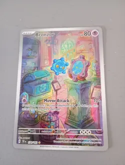 Pokemon TCG Bronzor Scarlet & Violet Temporal Forces Holo Rare Card 170/162 - Image 1