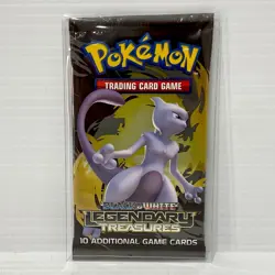 Black & White Legendary Treasures Mewtwo Sealed Pokemon Card Booster Pack - Image 1