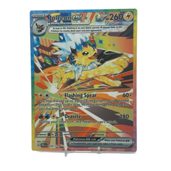 Jolteon EX SIR - Prismatic Evolutions | Jumbo Metal 6" x 8" Card Gift/Display - Image 1