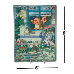 Charmander - SV Promo Obsidian Flames | Jumbo Metal 6" x 8" Card Gift/Display - Image 2
